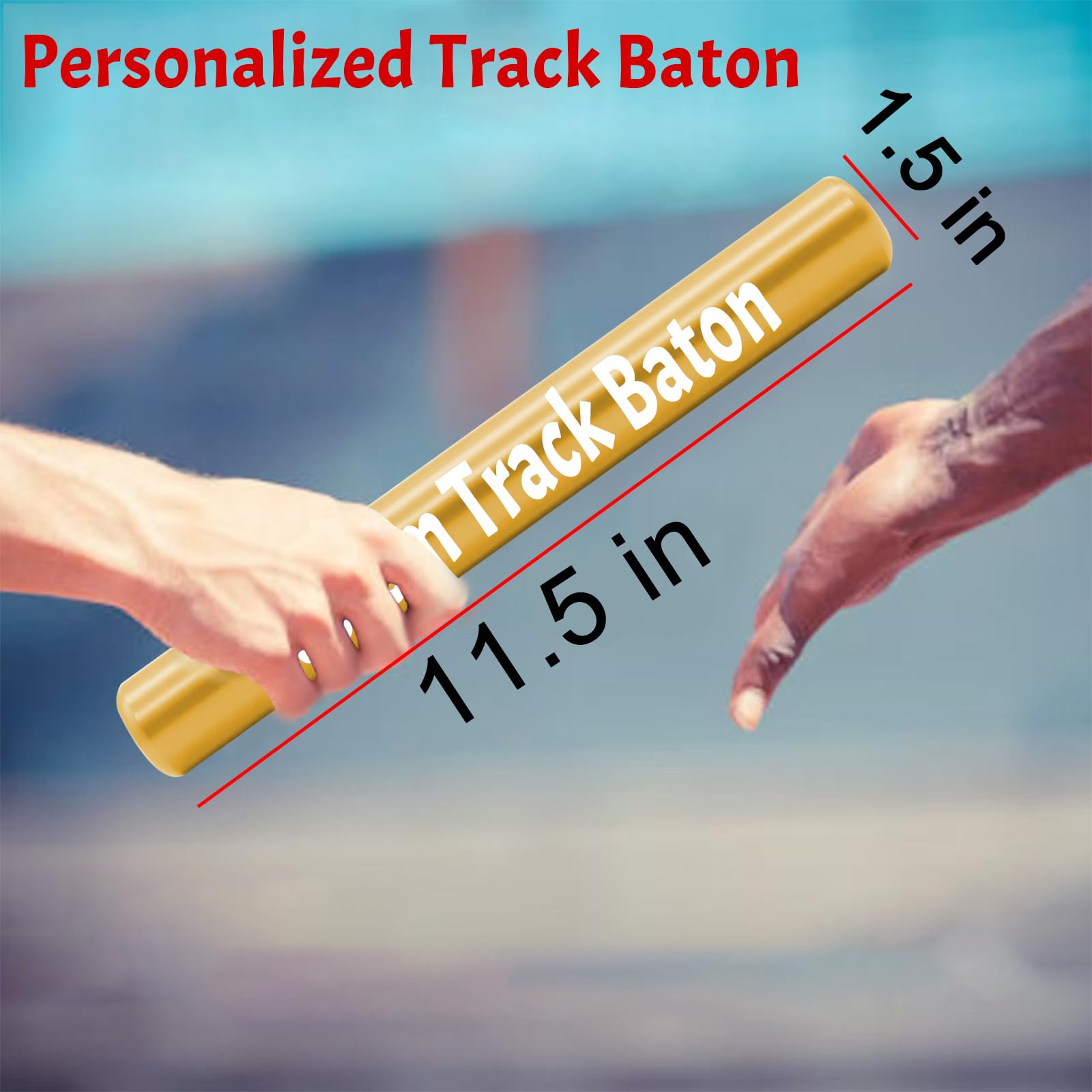 LMJUEJIN Custom Track Baton, Personalized Aluminum Relay Batons with Engraved Name & Logo for Running Race Team, Suitable for Outdoor Sports Practice Athlete School Teaching