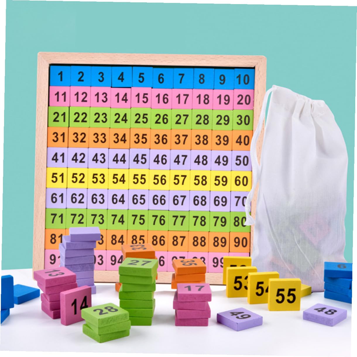 Juguete Educativo Matemáticas Madera Números Consecutivos Tablero Montessori Aprendizaje Desarrollo Bloques