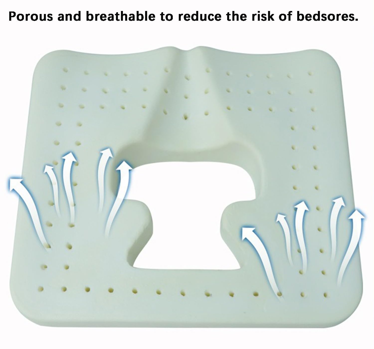 BLUEZY Cojin Antiescaras, Colchón Antiescaras, Cojín Anti Decúbito para Glúteos con Agujero Rebote Lento para Estar Postrado En Cama Y Sentado Durante Largos Periodos De Tiempo