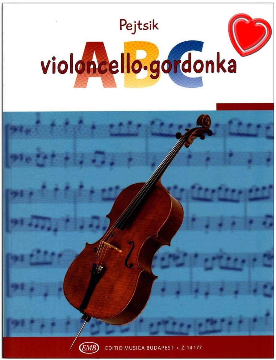 Violoncello ABC von Arpad Pejtsik - Violoncello-Schule mit bunter herzförmiger Notenklammer - 9790080141779