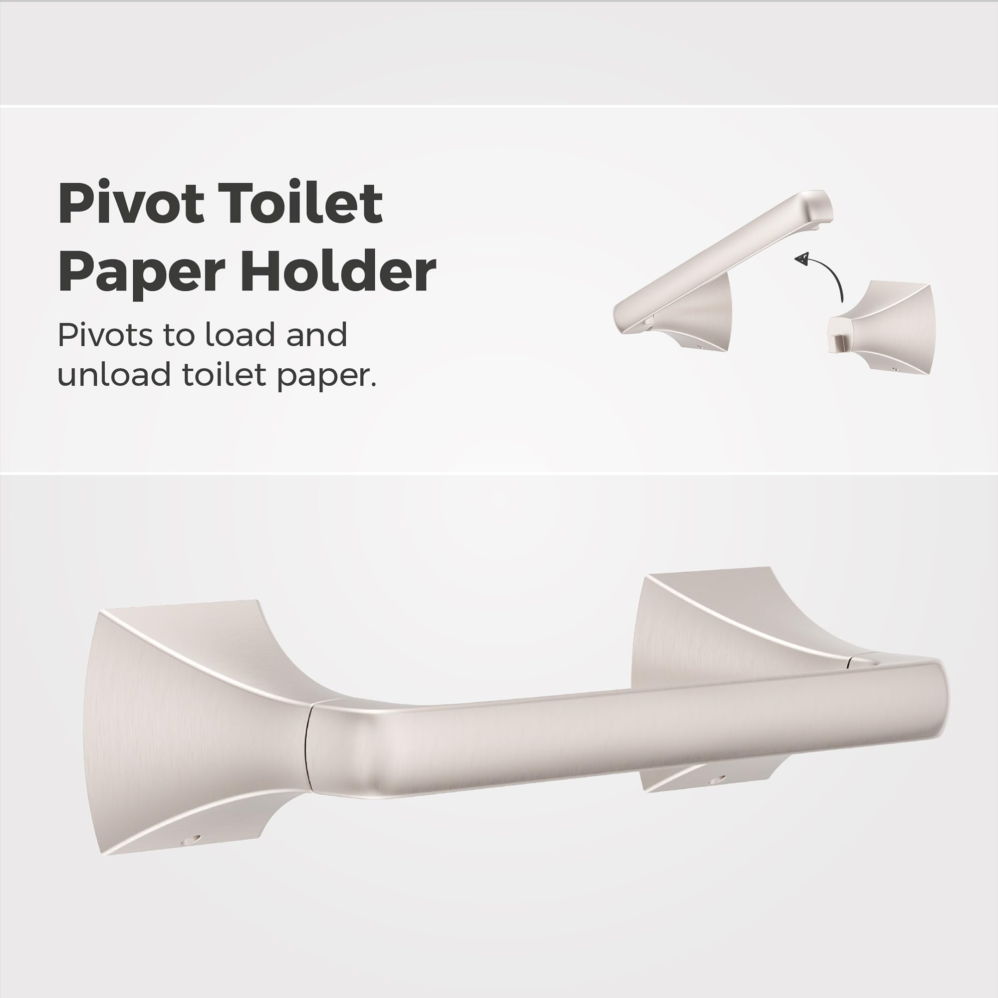 Pfister Bruxie Toilet Paper Holder, Bathroom Tissue Roll Holder, Wall-Mounted, Screw-in, Spot Defense Brushed Nickel Finish, BPHBIE0GS — Amazon image 2