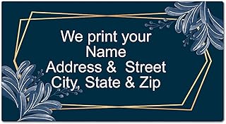 Floral Navy Blue Formal Address Label - Customized Return Address Label - 90 Labels