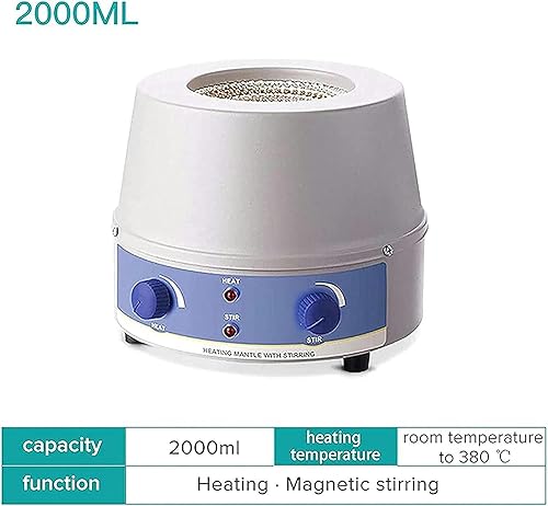 Miniatura 2 de Manto de calefacción con agitador magnético de laboratorio, 100500100067.6 fl oz mezclador agitador magnético para calentar y agitar, 100-2400 W de