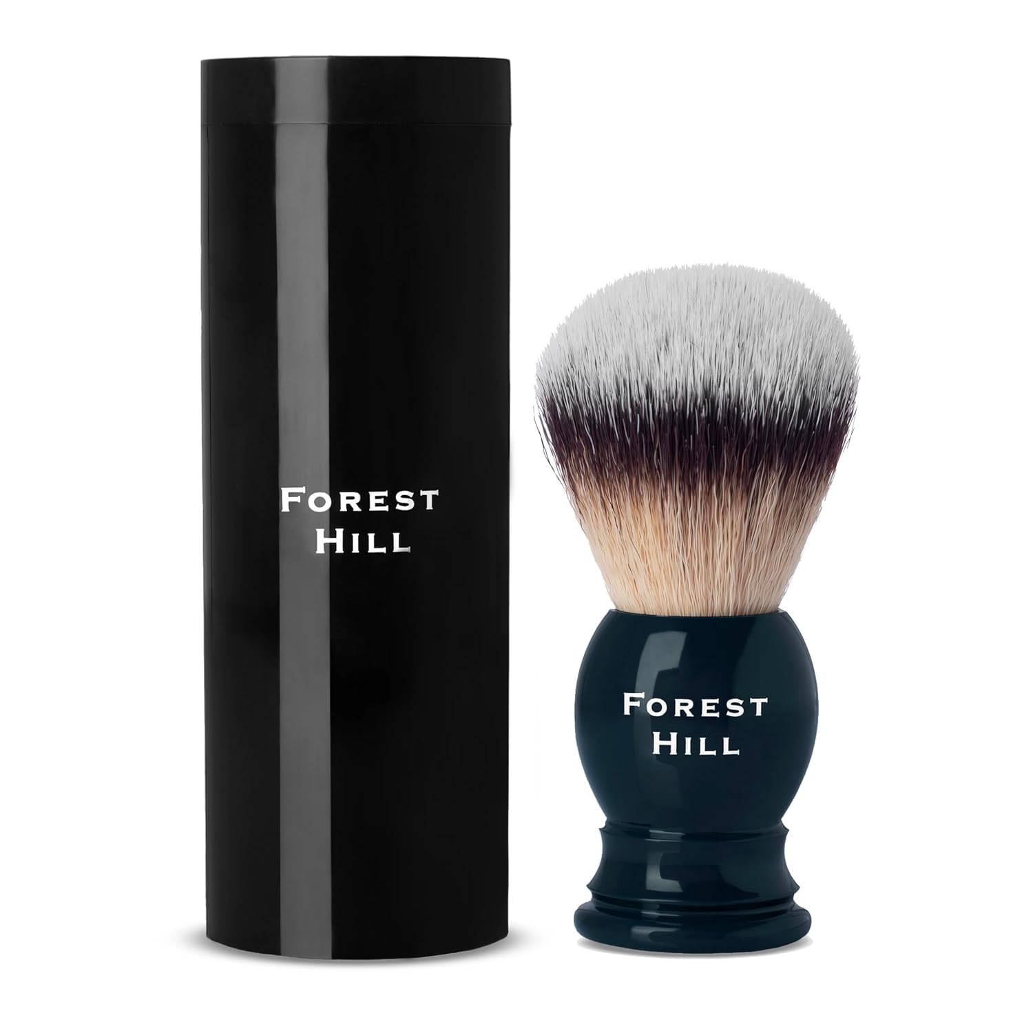 Forest Hill Set of 2 Luxury Men Grooming Shaving Kit, Ashford Super Soft Bristle Blue Shaving Brush With Holder & Pre Shave Oil 50ml, Soften Hair, Hydrate & Protect Skin, Suitable For All Skin, Ideal For Personal & Professional Salon