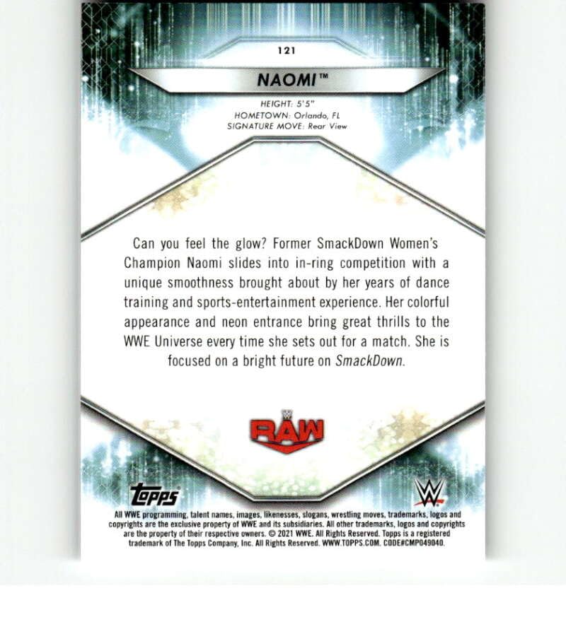 Amazon.com: 2021 Topps WWE Foilboard #121 Naomi Wrestling Trading