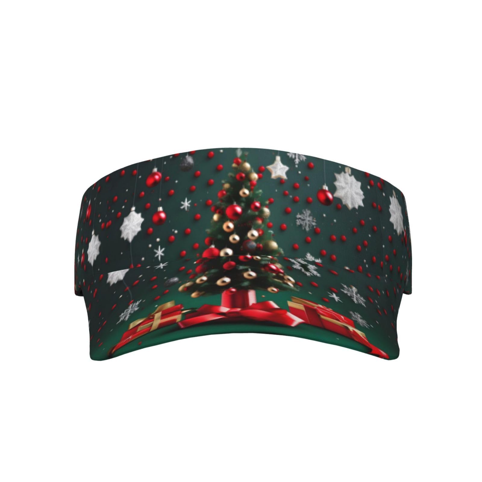 Qlsabia Women's Black Round Ball Christmas Tree Adult Sunscreen Visor Cap Sport Sun Visor Hats Cotton Ball Caps Empty Top Baseball Sun Cap For Men