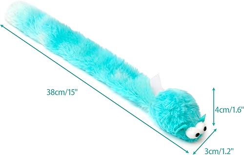 Miniatura 5 de CHIWAVA 4 paquetes de juguetes de peluche suave de 15 pulgadas de largo, ratones con sonido de campana Rustle, pequeño juguete interactivo