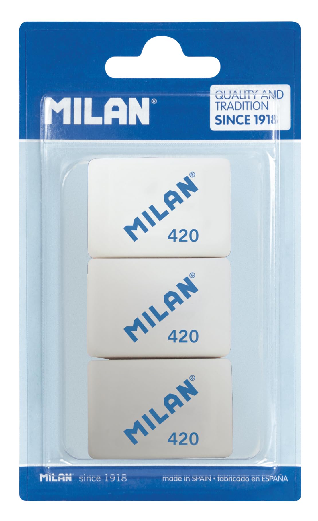 A.C. Milan Blíster 3 gomas de miga de pan 420, White