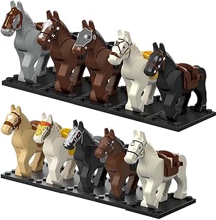 Custom Minifigures Horse Set, Custom War Horse Set for Minifigures, Horse Set for Lego Minifigures - 10 Pcs