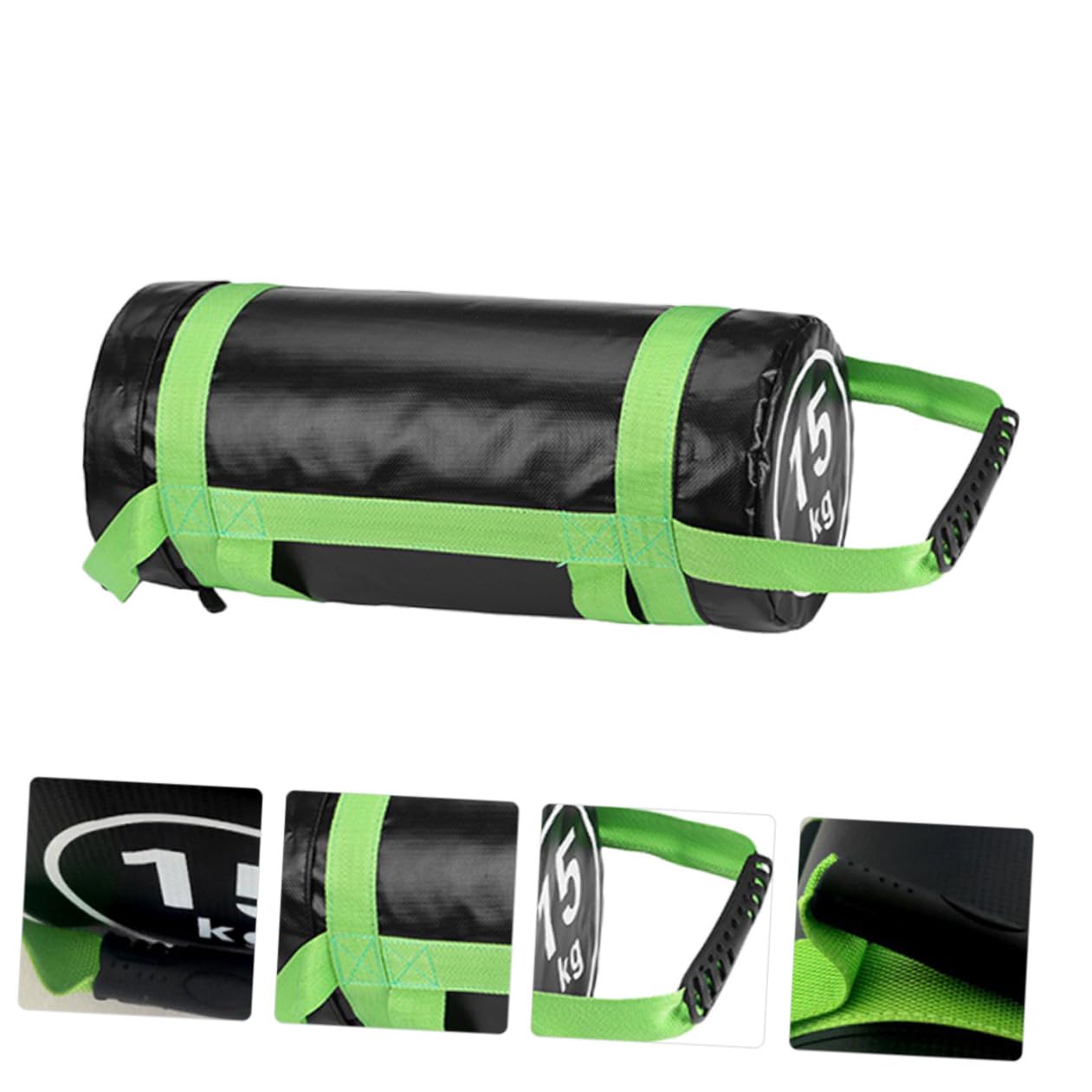 Beavorty Sandsack Kraft Power aus in Stoff PVC Tasche Trainings mit und Griffen Grün zur Steigerung der für Fitness und Krafttraining im Sport und Exercise