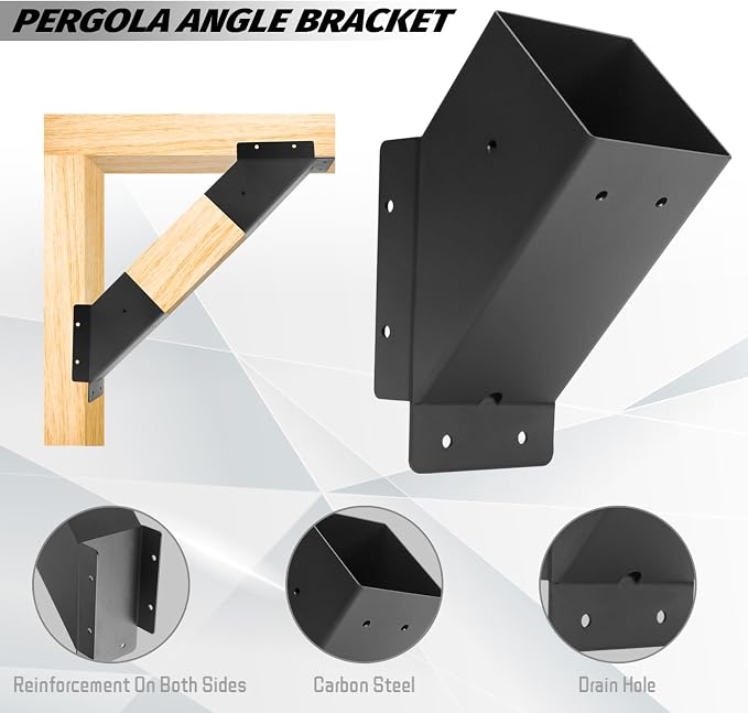 Soportes de ángulo para pérgola 8 Piezas 4x4 miniatura 3