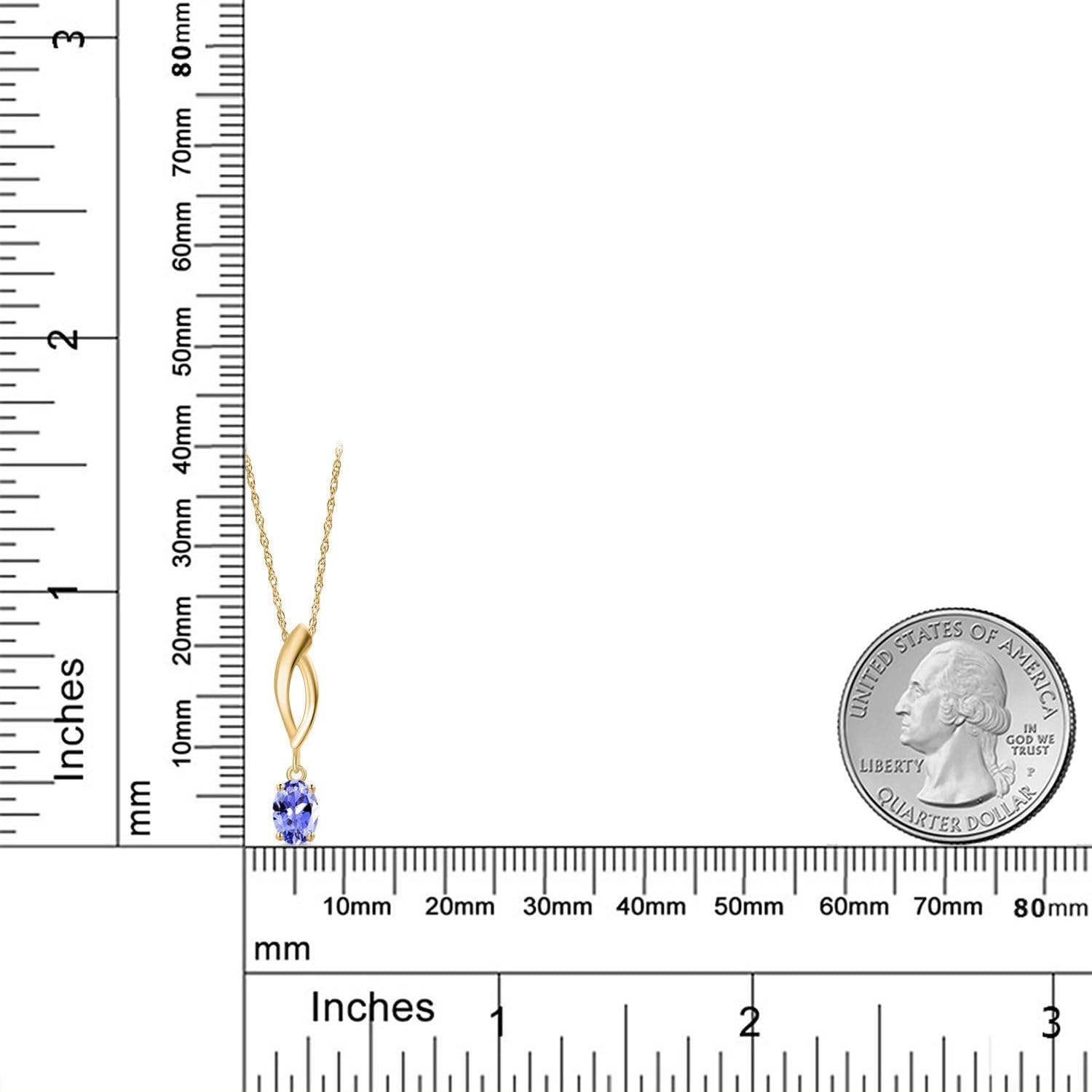 Gem Stone King 10K Yellow Gold 6X4MM Oval Gemstone Birthstone Infinity Pendant Necklace For Women | Gold Necklace For Women | With 18 Inch Gold Chain - Image 6