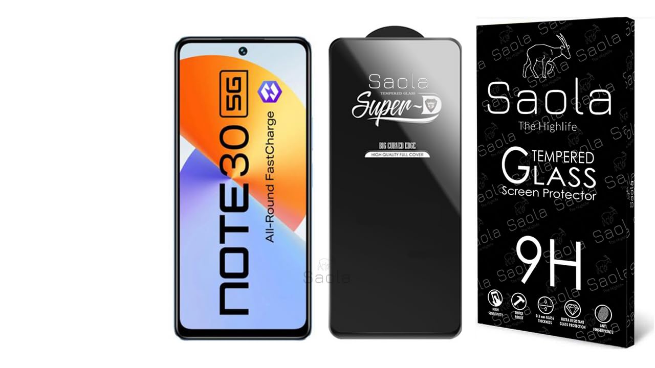 Hd+ Oleophobic Tempered Glass Screen Protector For Infinix Note 30 5G Smartphone(Pack Of 1)With Free Installation Kit. Full Screen Coverage-6.78 Inch