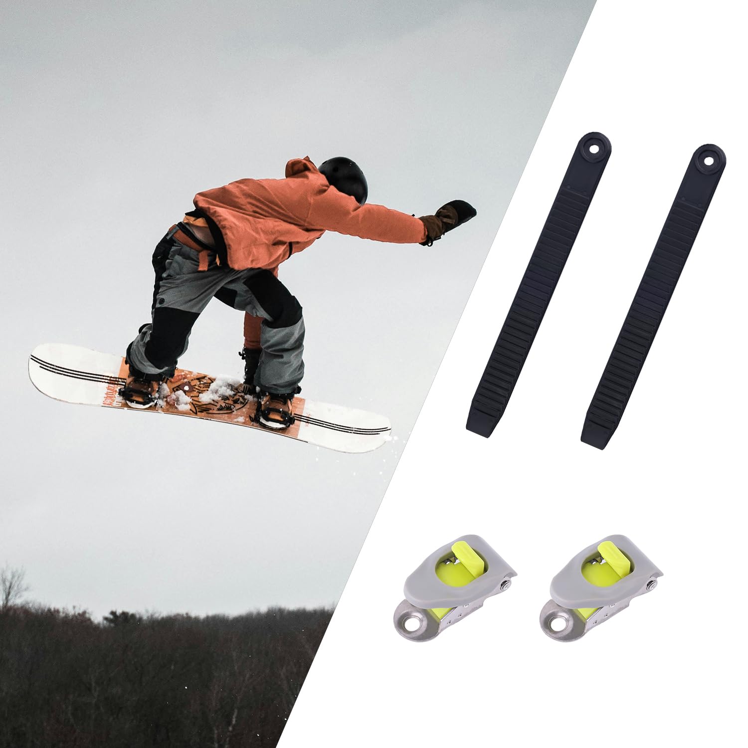 BOXOB 2uds Correas de Tobillo para Snowboard con Hebillas Negras Duraderas