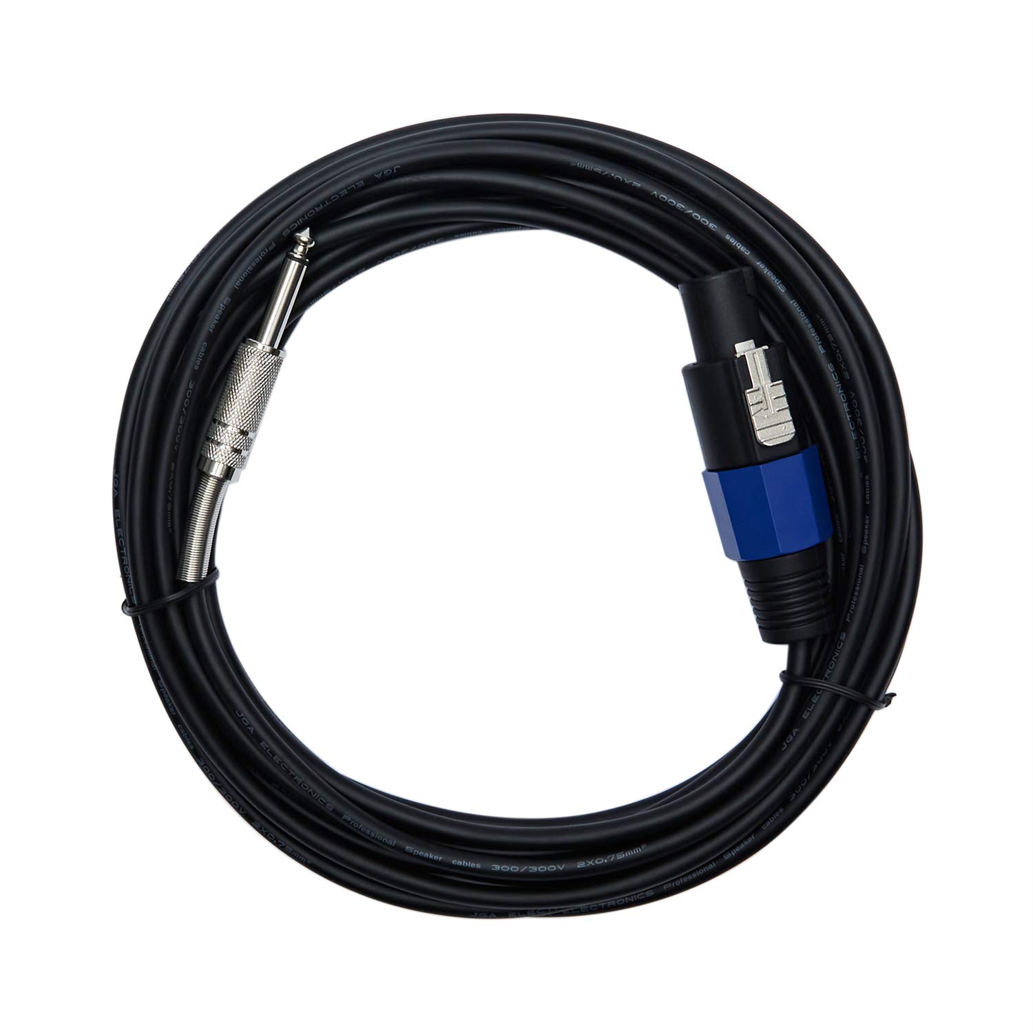 JGA Electronics Audio Cord 12AWG-20 Ft SPEAKON to 6.35 mm(1/4 in), Professional Speaker Cable with 2 Twist Locks-Single