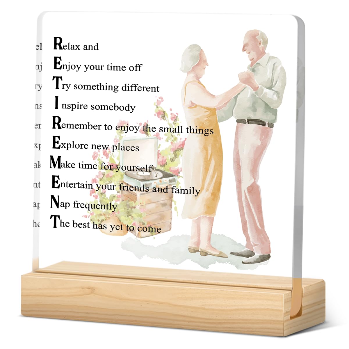 Retirement Gifts for Women Men, Happy Acrylic Retirement Gifts, Coworker Teacher Nurse Boss Retired Gift with Gag for Retirees - Retire Gift for Retired Cadre Worker