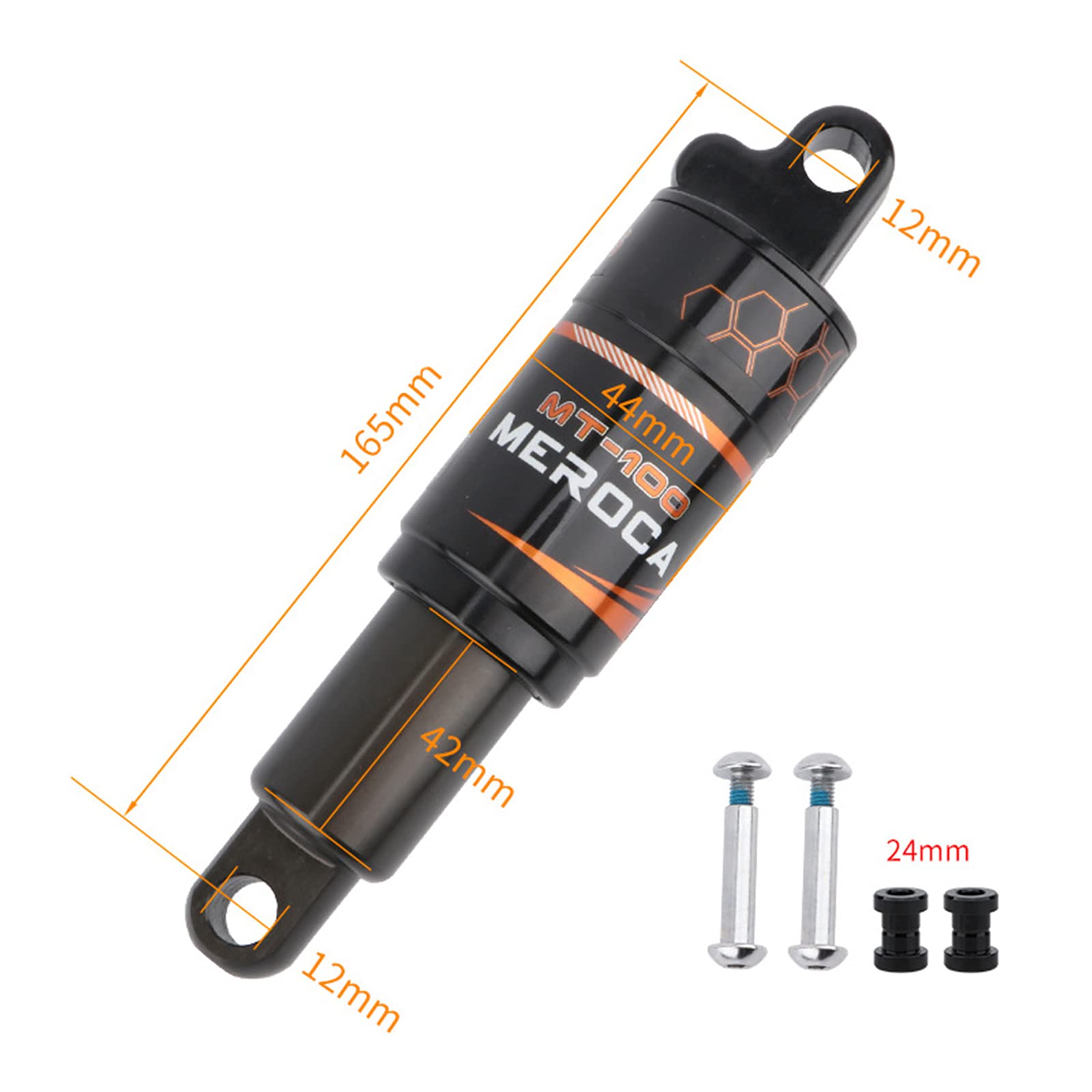 SM SunniMix Amortisseur arrière de vélo 125mm-850lbs, 150mm-1000lbs, 165mm-750lbs, 165mm-1000lbs, 190mm-1000lbs Amortisseurs de vélo de Montagne, 165mm 1000lbs
