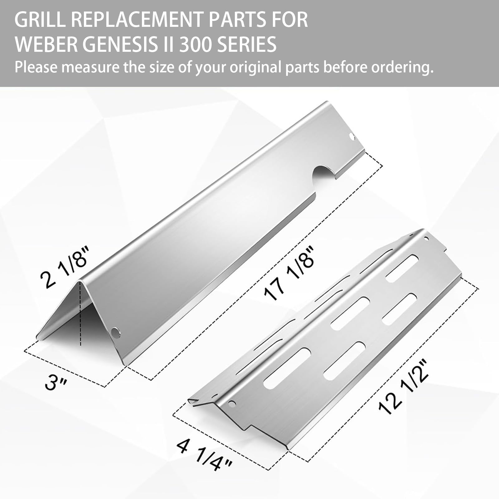 Barras De Sabor,para Weber Genesis II/LX 300 Series II e-310,II e-330,II e-335,II s-335,II LX s/e-340,II 210,LX 240,Acero Inoxidable Recambios De Tiras De Sabor