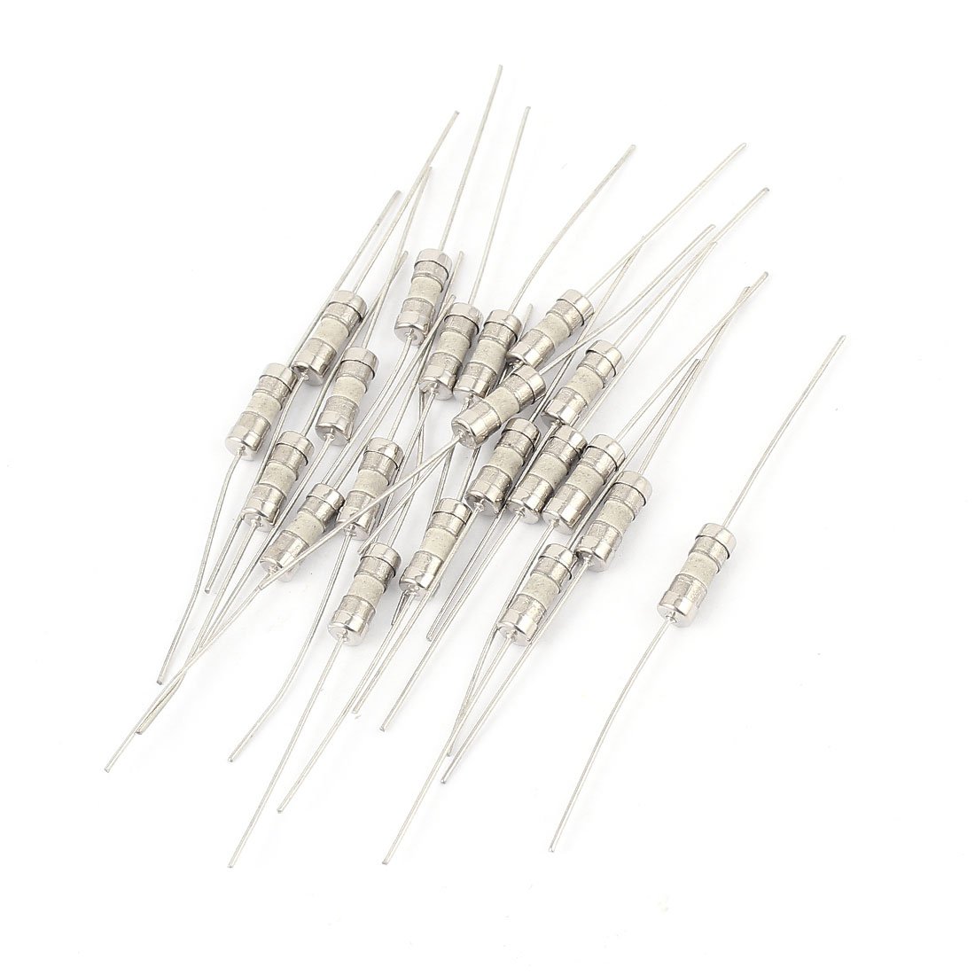 Sourcing Map Sourcingmap 20Pcs Ac 250V 5A 4X11mm Slow-Blow Acting Axial Lead Ceramic Fuse