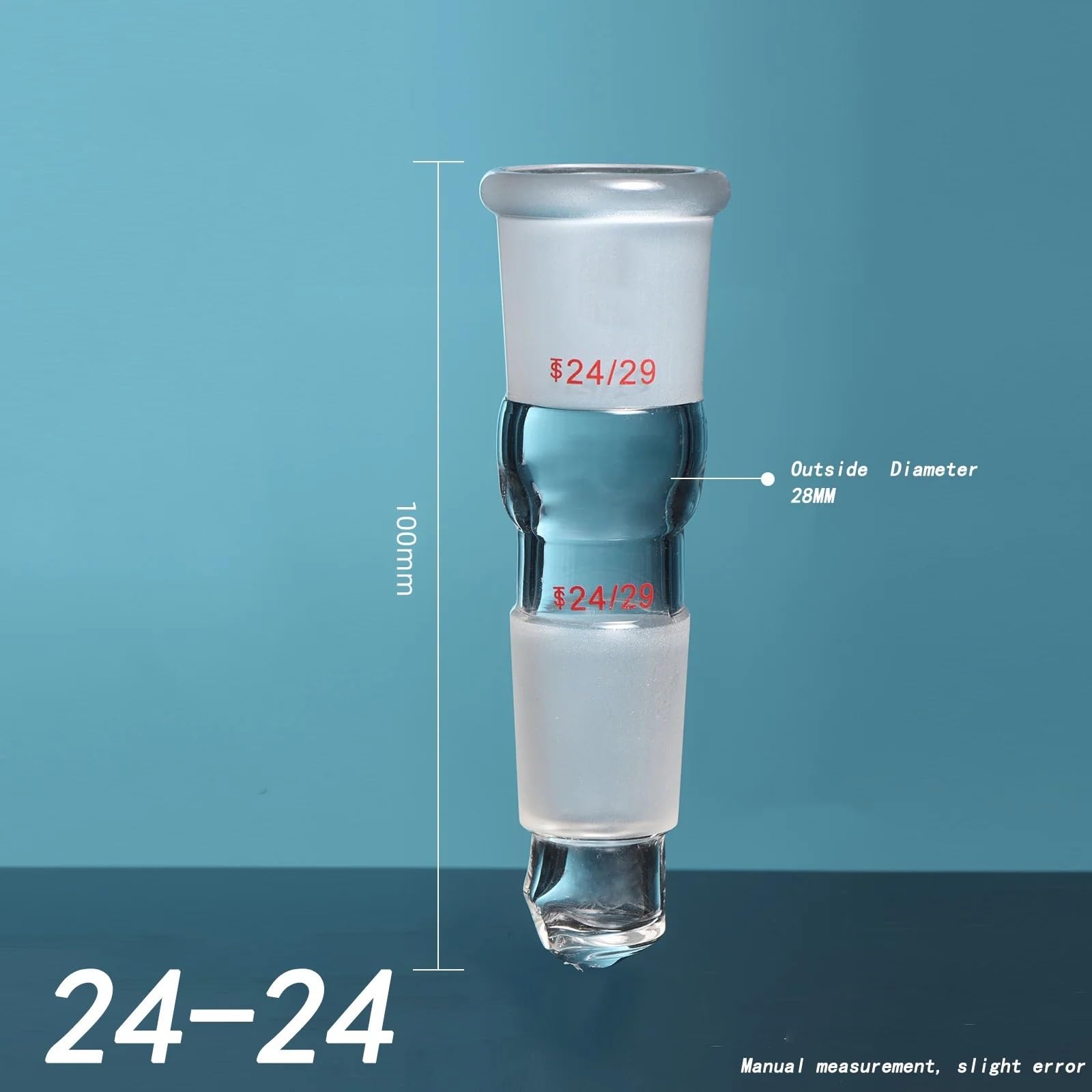 Adaptador de giratorio de vidrio con junta de protección contra salpicaduras concéntrica calibrada-filtro de núcleo de G2 1 ud.(24-24)