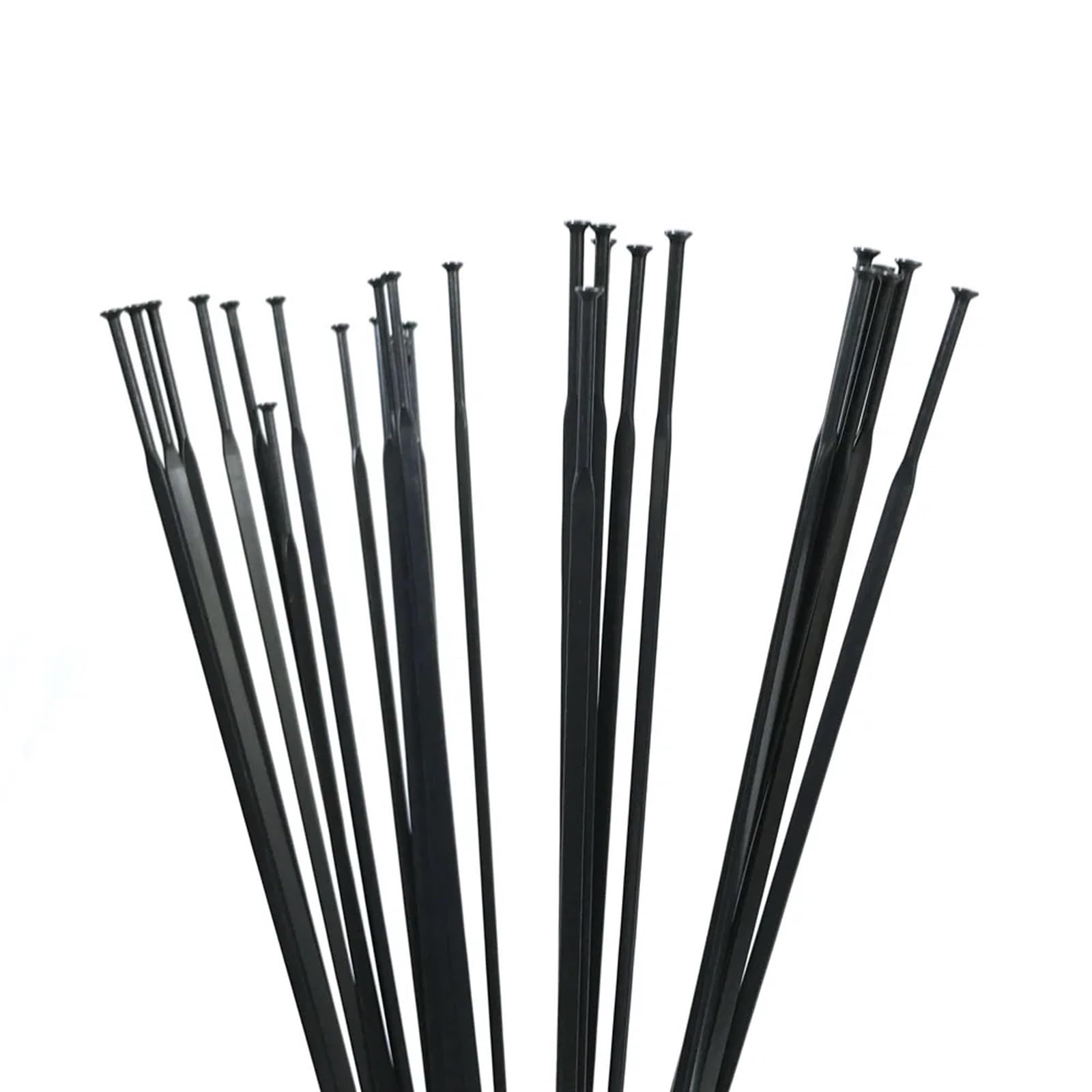 12 Rayons PILLAR Noirs Droits 253mm - Acier - Construction De Roues Vélo