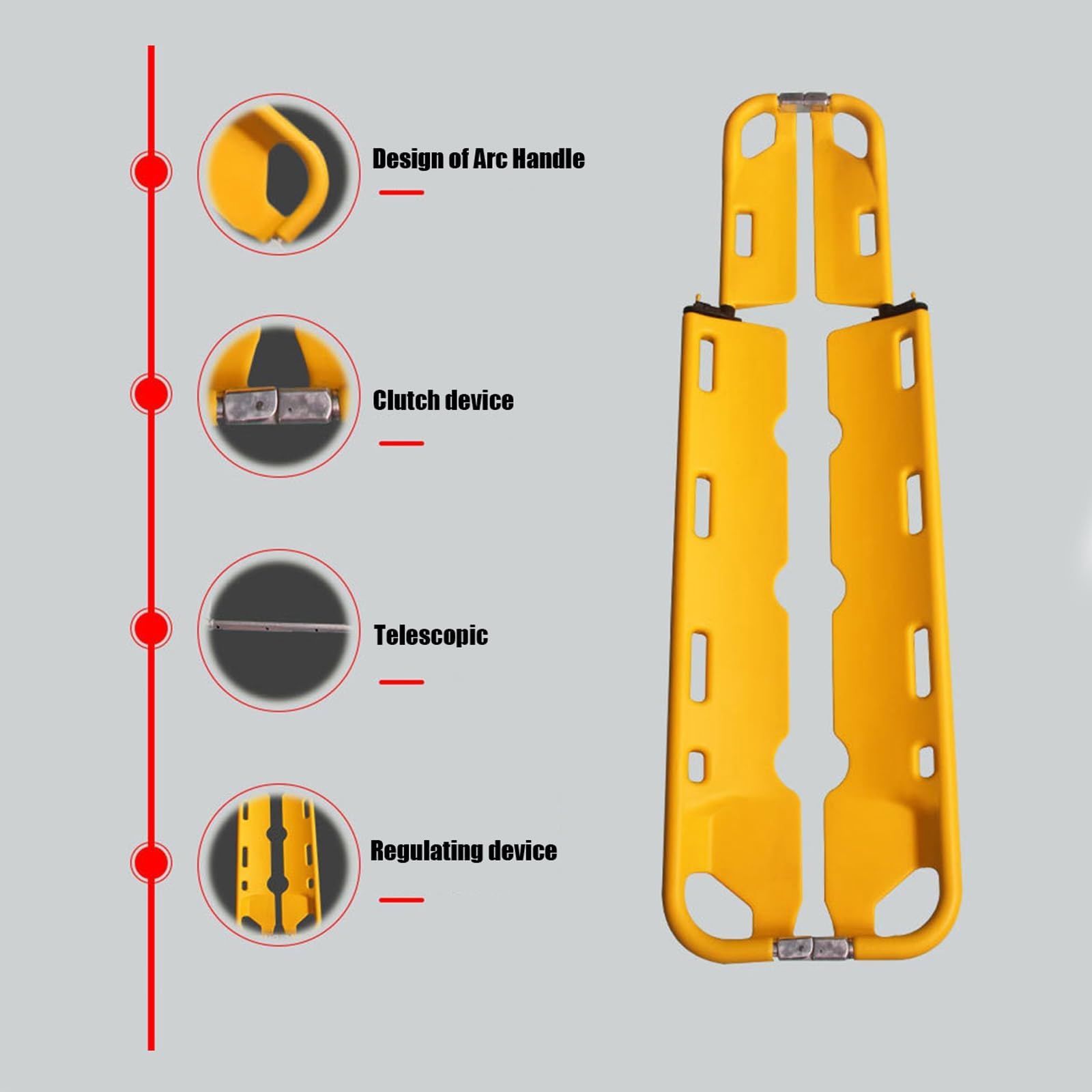 Tornello per colonna vertebrale, pannello di immobilizzazione per trasferimento paziente, barella medica di emergenza per primo soccorso e sport