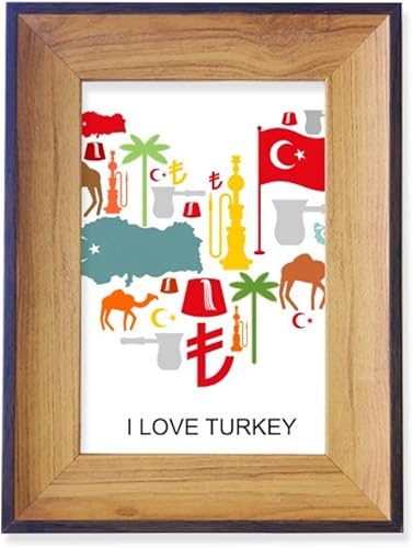 Heart Camel Lira National Flag Coconut Tree Photo Frame Exhibition Display Art Desktop Painting