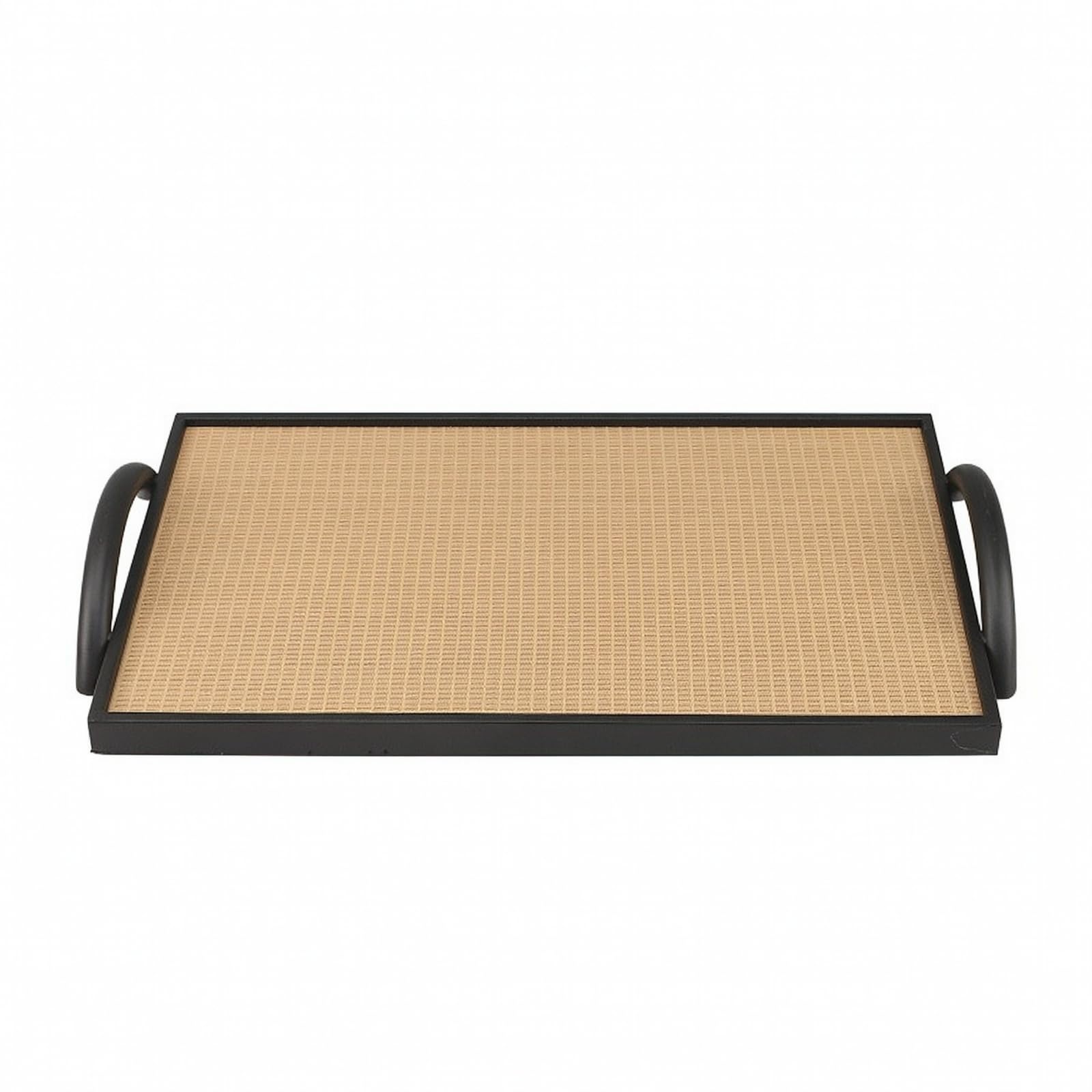 Gralara Modern Metalltablett mit Griffen | Strukturierte Oberfläche, Dekotablett, Schön, Serviertablett, für Wohnzimmertisch, Nachttisch,