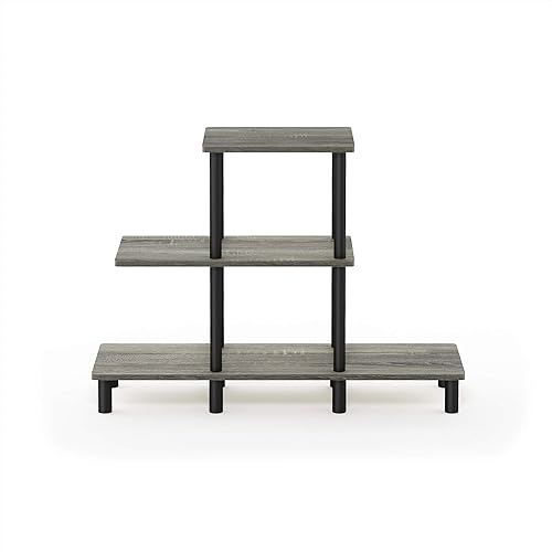 Miniatura 18 de Furinno Turn-N-Tube - Estante de exhibición lateral de 3 niveles, color espresso/negro Espresso / negro,Roble francés gris/negro.,Roble Francés/Negro