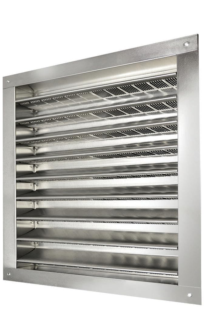 Master Flow GAF 12 in. x 12 in. Aluminum Wall Louver Static Vent- with Durable One-Piece Construction, Mill Finish, No Screen Required, Flush or Recessed Installation for Attic Intake & Exhaust