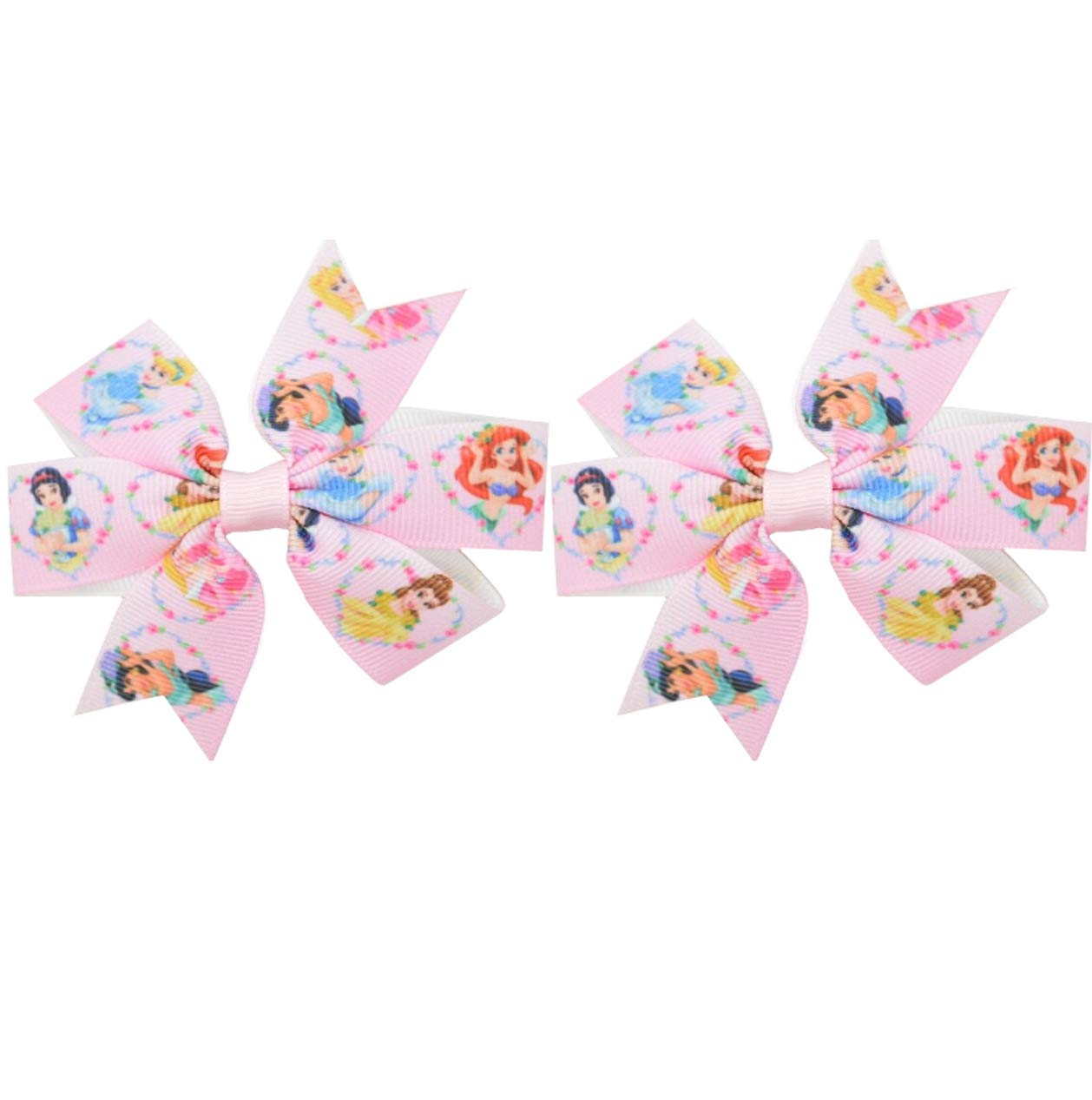 2 x Cute Pink Disney Princess Hair Clips and Grips - Shoe Bows and Head Bands