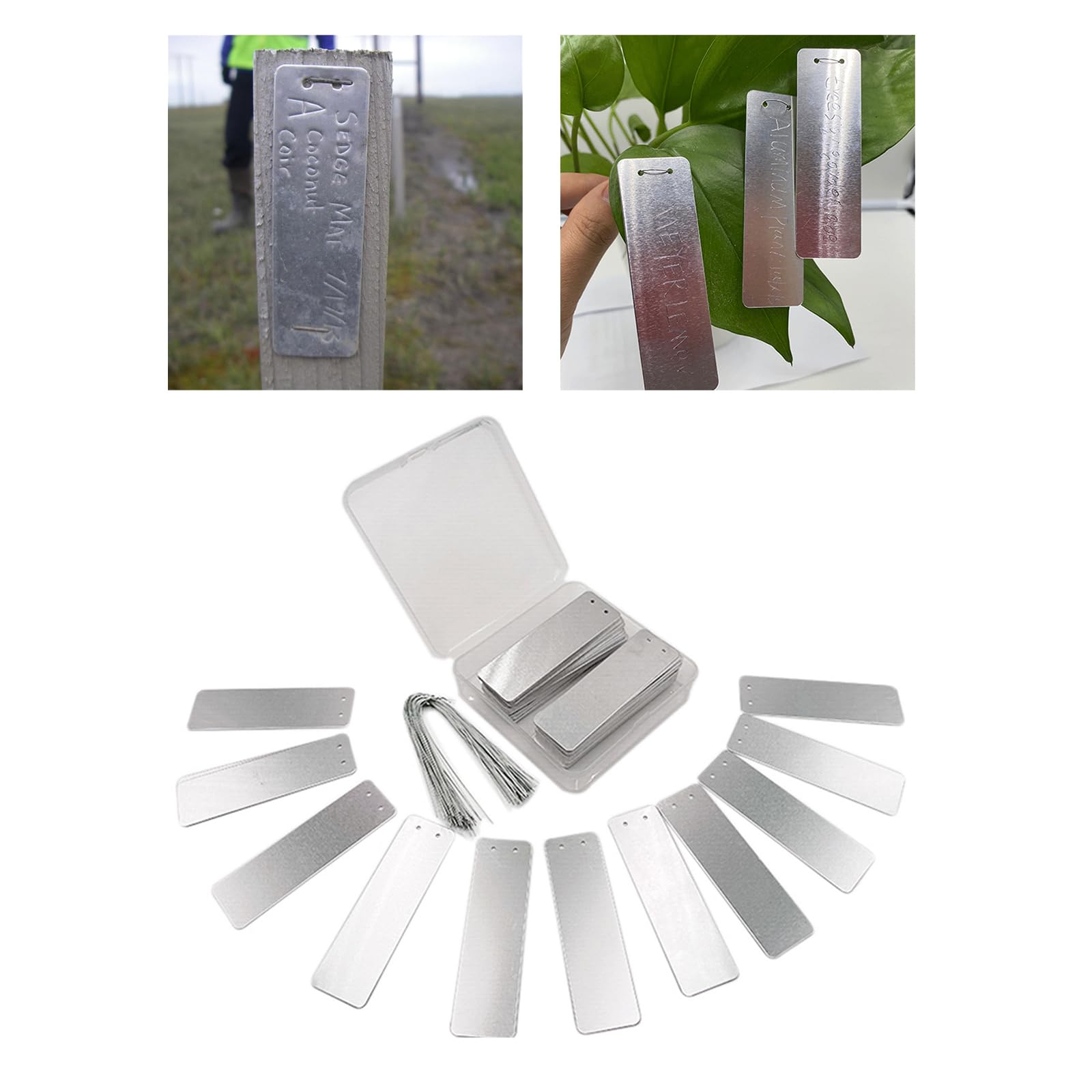 100 etichette in alluminio per piante, etichette per piante, etichette per alberi, etichette marcatori per giardinaggio interno ed esterno
