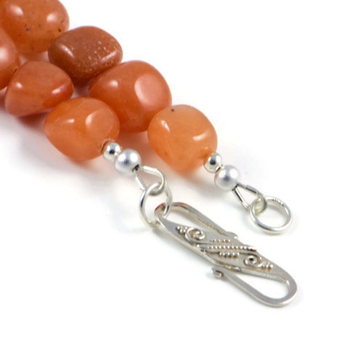 collana da donna in stile classico con gemme semi-preziose di agata da 48,2-50,8 cm di lusso realizzata a mano/annodata a mano