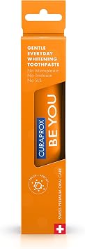 Curaprox Whitening Toothpaste for Fresh Breath & Gum Care | Enzymatic Formula, Peach & Apricot Flavour, Orange, 60ml | Vegan, SLS-Free, Fluoride 950ppm | Swiss Made