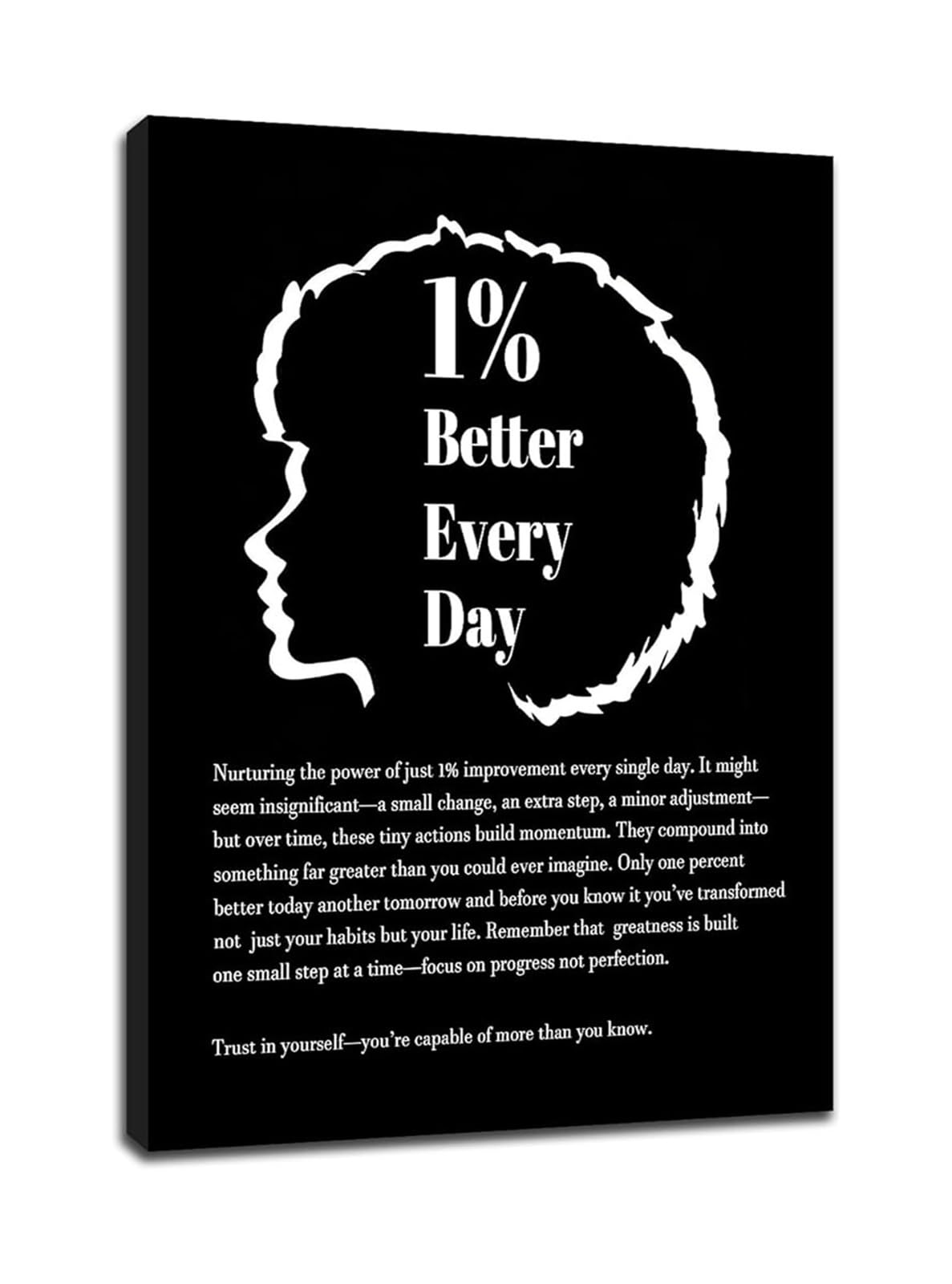 REIUAFWYGV Growth Mindset Motivational Canvas Wall-Art Inspirational Quotes Poster for Office Entrepreneurs Home Bedroom Classroom Wall Decor