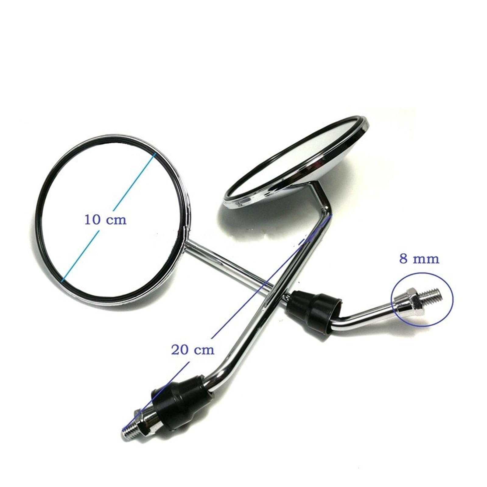 Rétroviseur moto Rétroviseurs Cyclomoteur Rétroviseur Latéral 8mm Rond Moto Rétroviseur Pour Électrique Pour Vélo Rétroviseur 2 Pièces/paire Rétroviseur pour vélo
