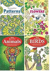 BG A4 Adult Anti-Stress Colouring Book Set of 4 Books