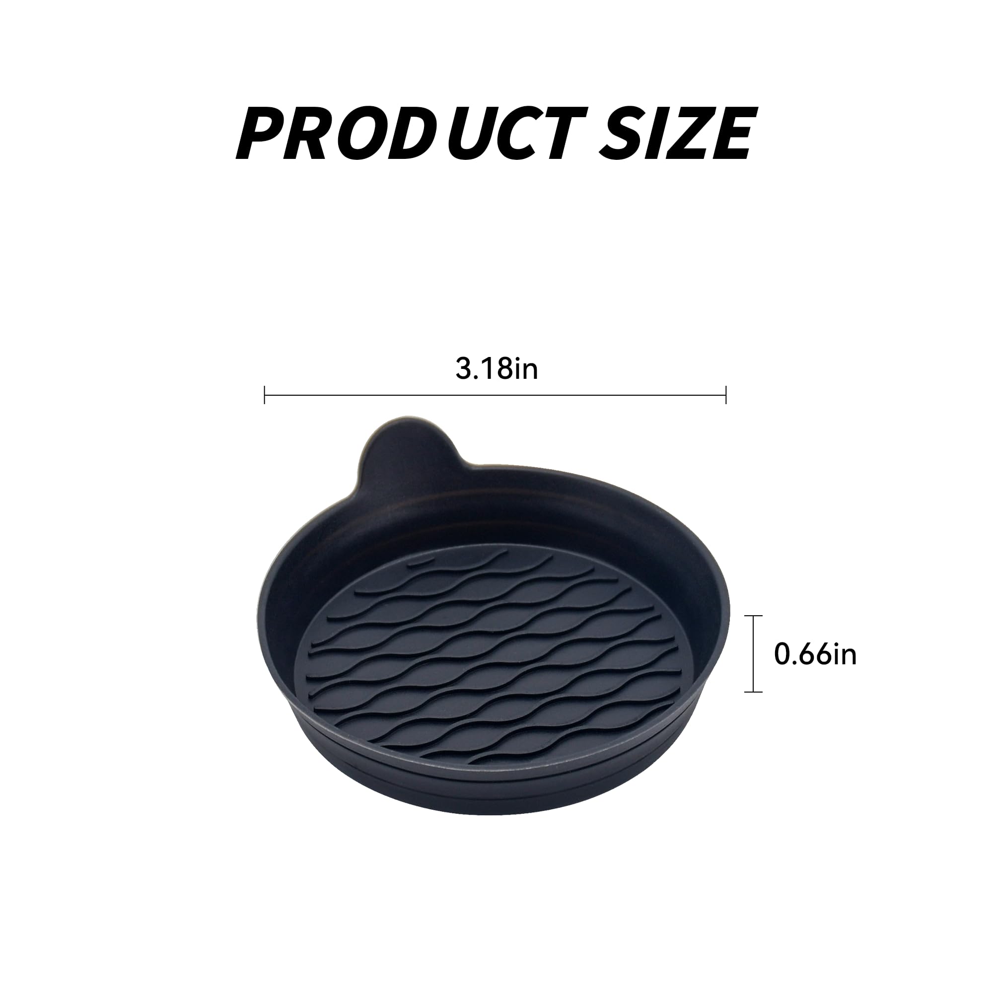 Couslcd 4PCS Car Cup Holder Coasters, Universal Silicone Non-Slip Insert Cup Coasters, Soft Wave Pattern Cup Holders, Car Interior Accessories for SUV, Truck, RV (Black)