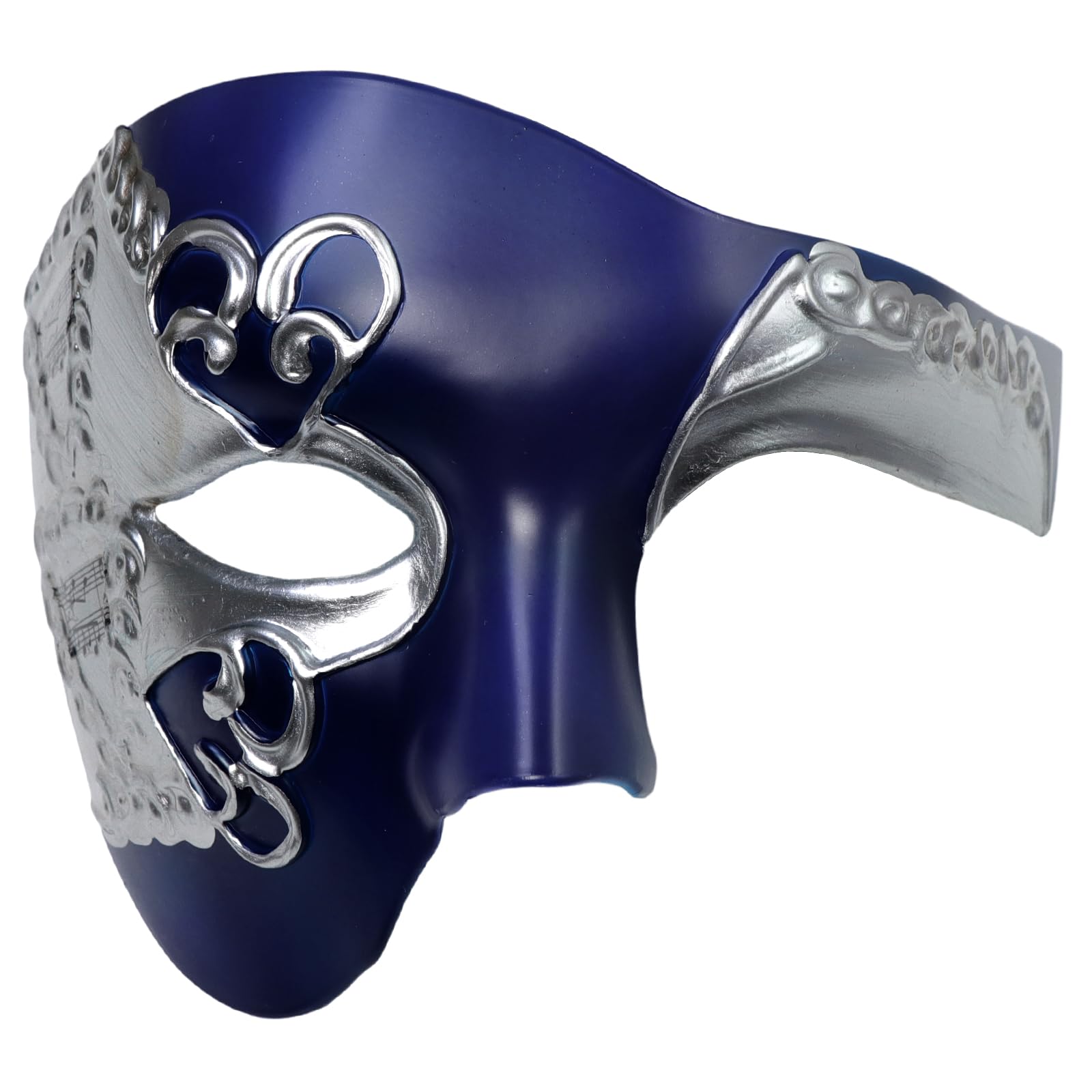 Thmyo Vintage Design Half Face Men's Phantom Of The Opera Venetian Carnival Masquerade Mask (Blue & silver)