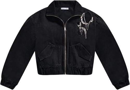 Crystal Chain Cutout Bomber Jacket