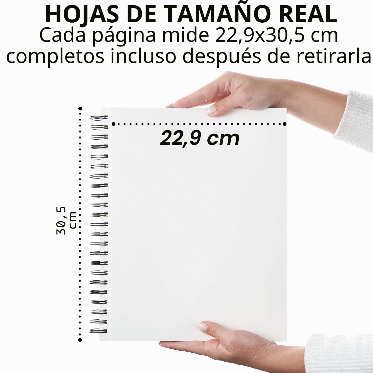Arteza Cuadernos de dibujo | Pack de 2 blocs en espiral de doble anilla | 100 hojas cada uno | Papel grueso para bocetos | Tamaño 22,9 x 30,5 cm | Grosor 100 gsm | Sin ácidos | Blanco brillante