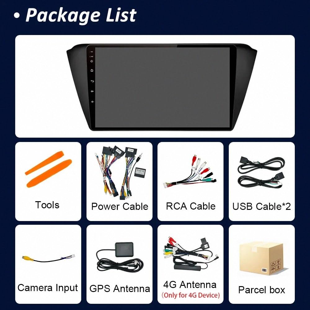 Radio Macchina Touch Screen per Skoda Fabia 2014-2019 Wireless Carplay Android Auto Stereo Auto Bluetooth Ips con Pantalla Táctil con Gps, 4 Nucleo 2G+32G