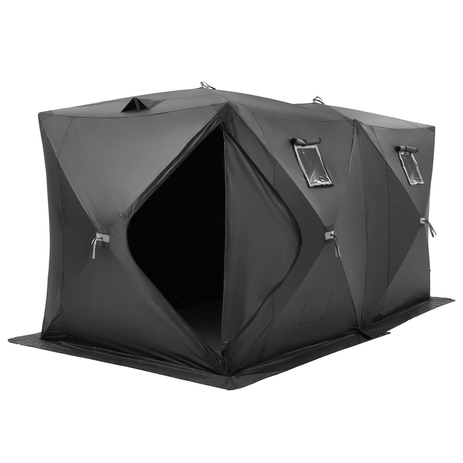 VEVOR Tragbares Pop-Up-Eis-Angelzelt, 1-8 Personen Isolierter Eisschutz, großer Angelbereich, Naben-Stil Ice Shanty für Winterangeln, wasserdichter Oxford-Eiswürfel mit Ankern/Seilen/Tragetasche