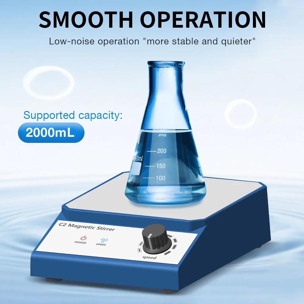 2L Capacity Magnetic Stirrer With Stainless Steel Panel 500/min Mixer with Stir Bar