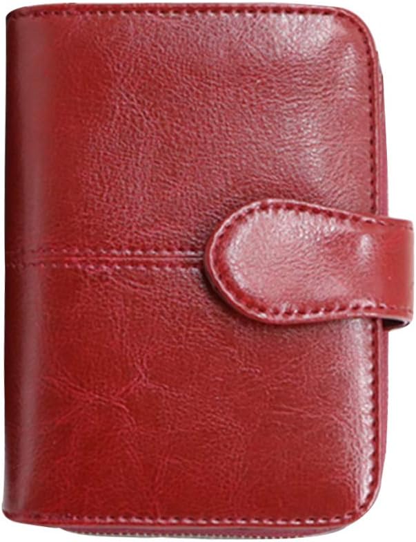 Ladies Leather Purse RFID Blocking BTNEEU Womens Wallets with Coin Pocket and ID Window, Leather Card Holder Women with 19 Credit Card Slots, Medium Purse for Women with Zipper Pocket (Red)