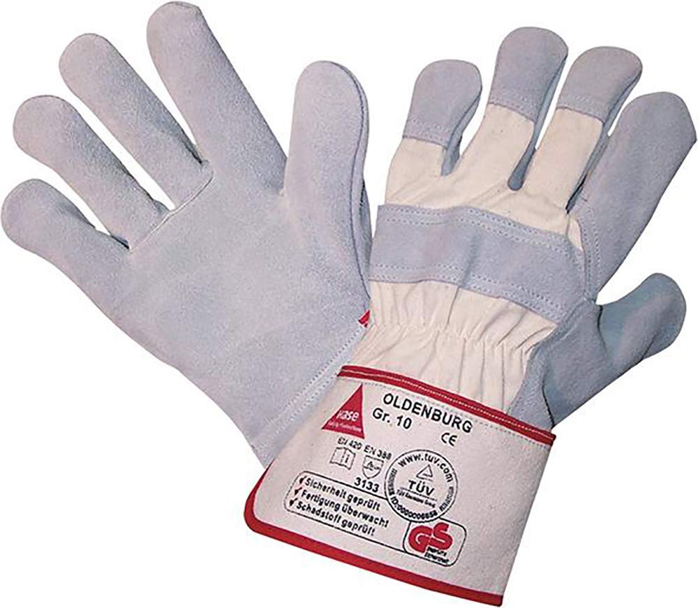 APPOLON - Guantes de piel para soldador (10 pares), color negro