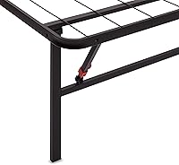 Vista 37 de Yaxa Basics Base de cama con almacenamiento, plataforma de metal plegable, acero resistente, no necesita somier, 14 pulgadas de alto, instalación