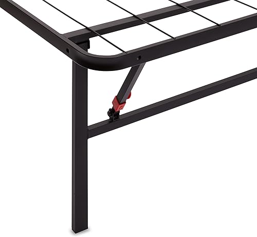 Miniatura 37 de Amazon Basics Base de cama con almacenamiento, plataforma de metal plegable, acero resistente, no necesita somier, 14 pulgadas de alto, instalación