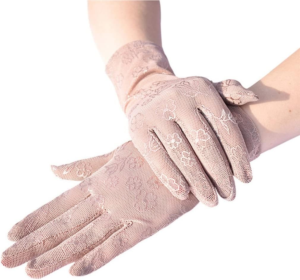 Women's Gloves Women's Mesh Outdoor Gloves Women's Sun Protection Gloves Thin Gloves(D)