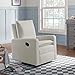 Oxford Baby Uptown Manual Upholstered Glider Recliner Rocking Chair 360° Swivel for Nursery and Living Room – Boucle White